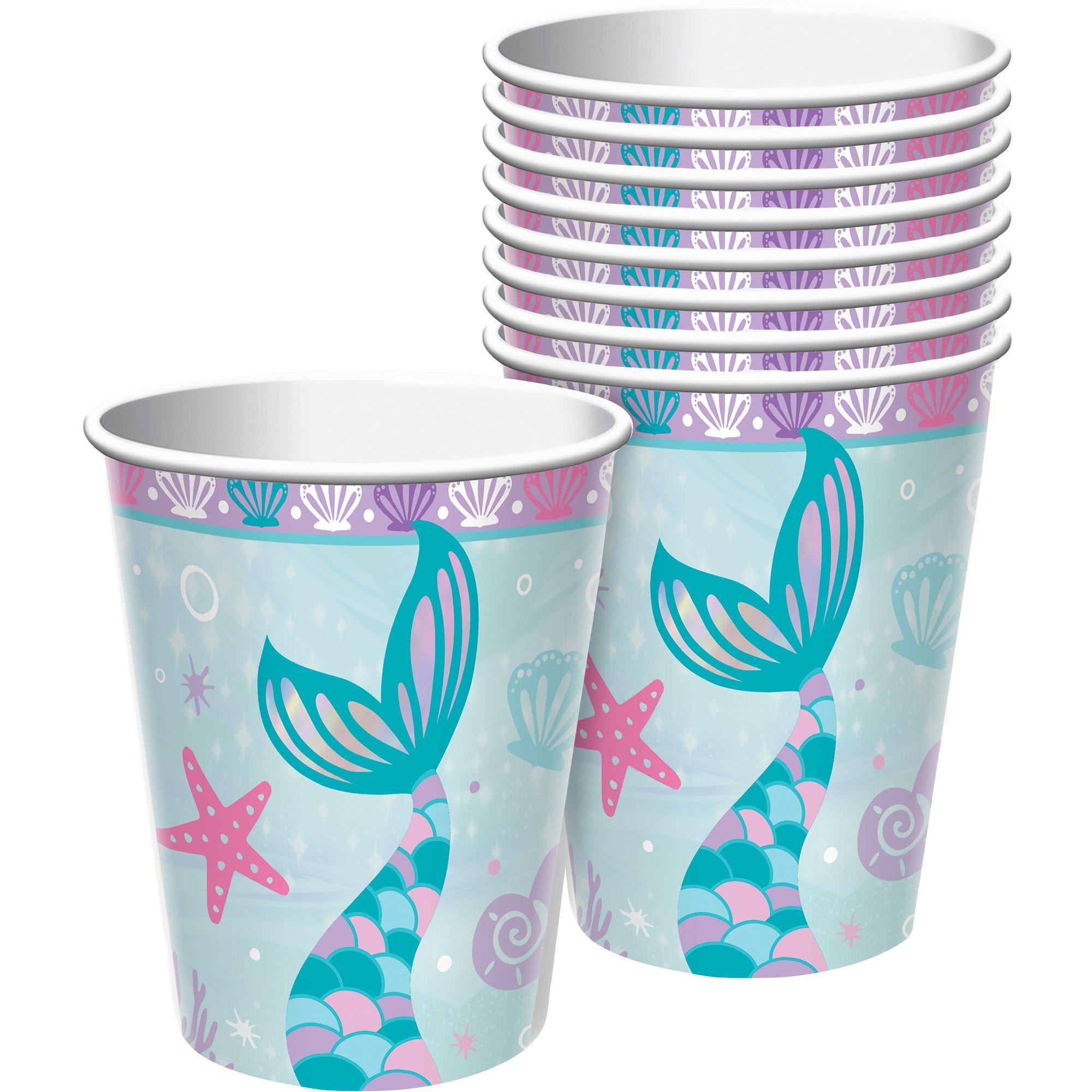 Shimmering Mermaids Paper Cups. 9oz. 8ct