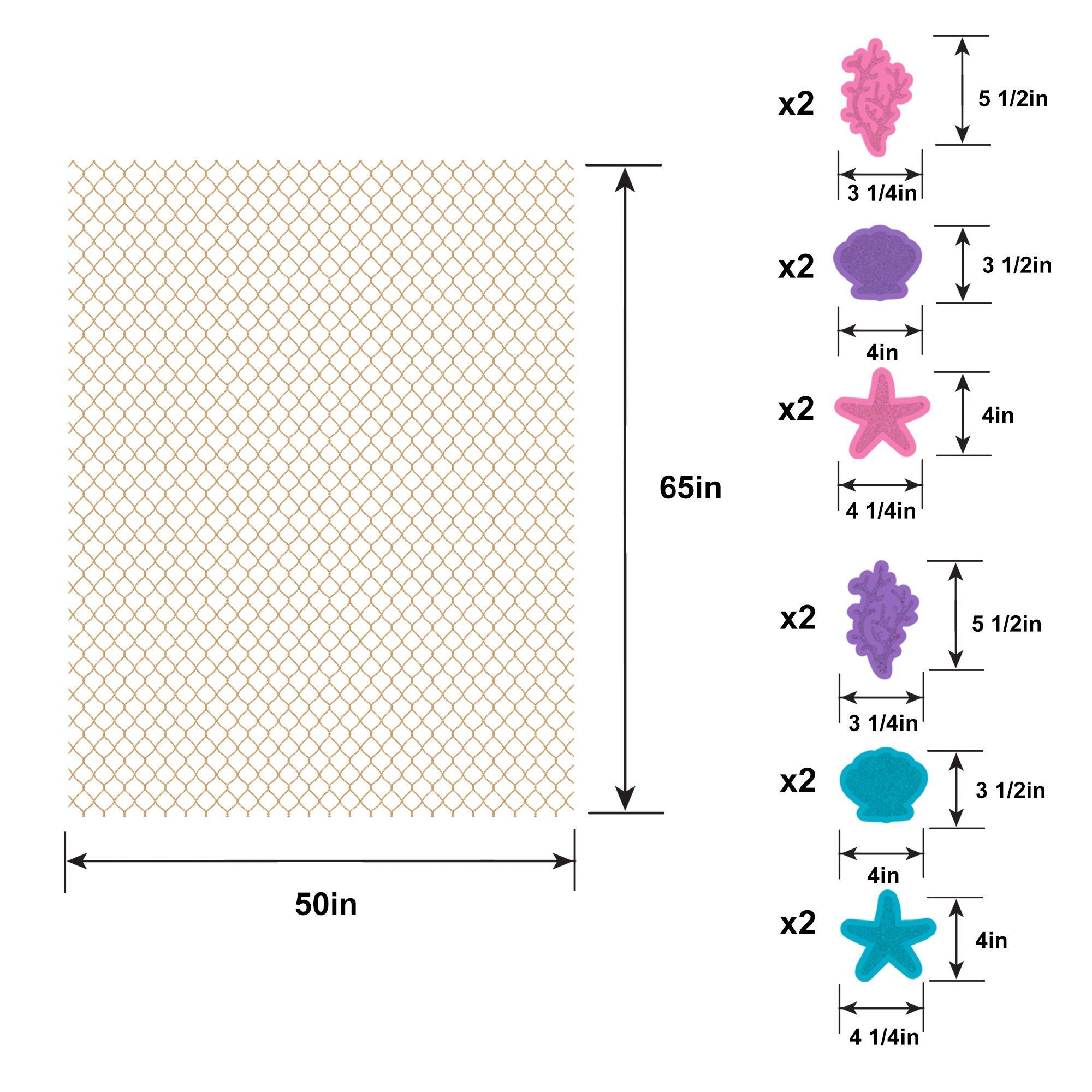Glitter Shimmering Mermaids Fishnet Table Runner Decorating Kit. 13pc - Image 6