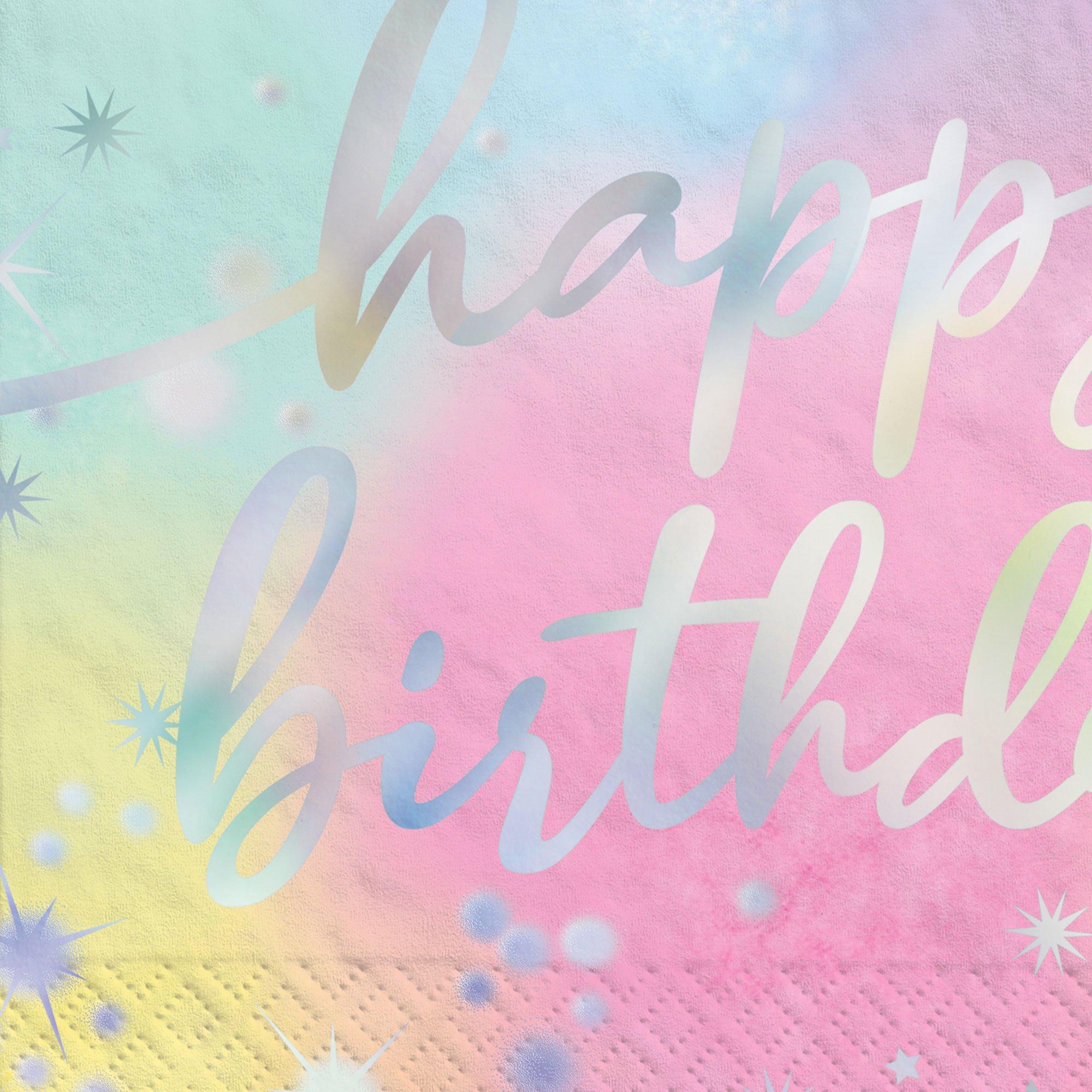 Iridescent Luminous Rainbow Birthday Paper Lunch Napkins. 6.5in. 16ct - Image 3