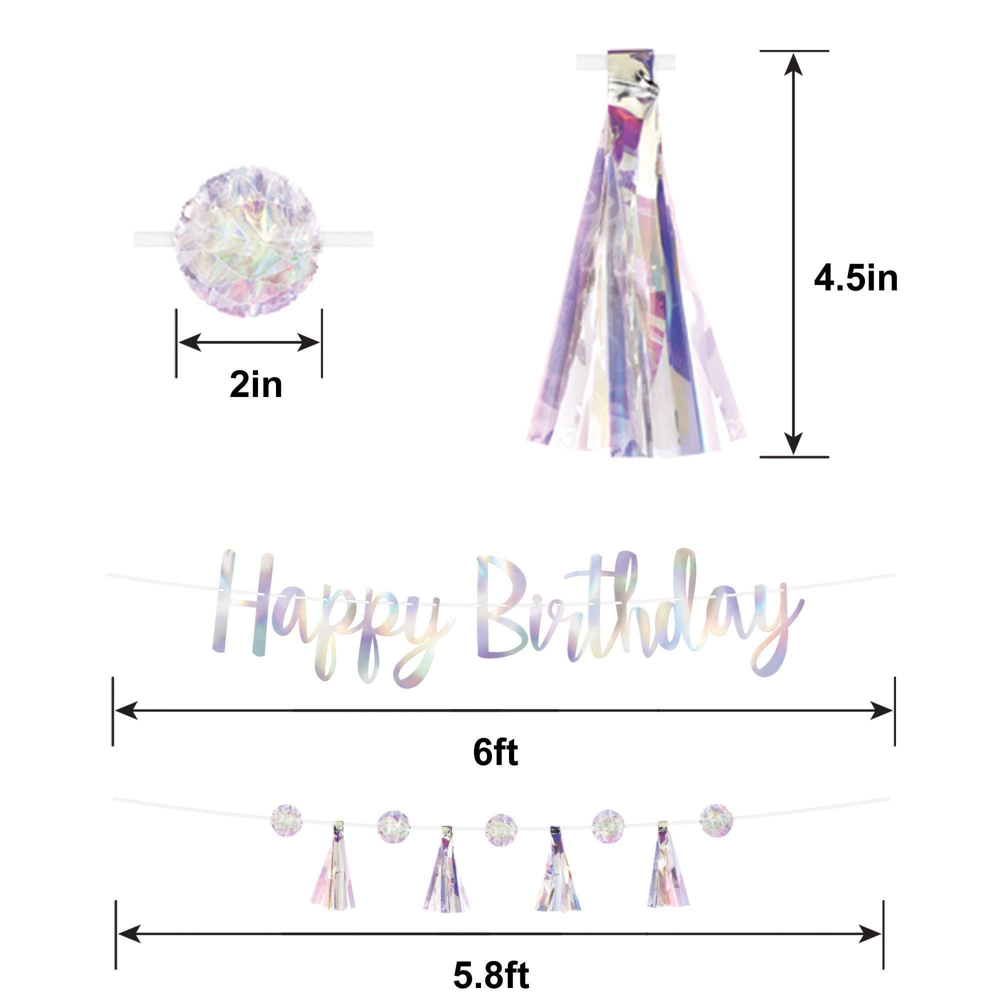 Iridescent Luminous Happy Birthday Banner Set. 2ct - Image 4