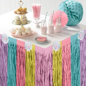 Enchanted Unicorn Striped Table Skirt. 10ft x 29in