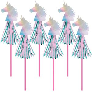 Iridescent Enchanted Unicorn Wands. 17in. 6ct