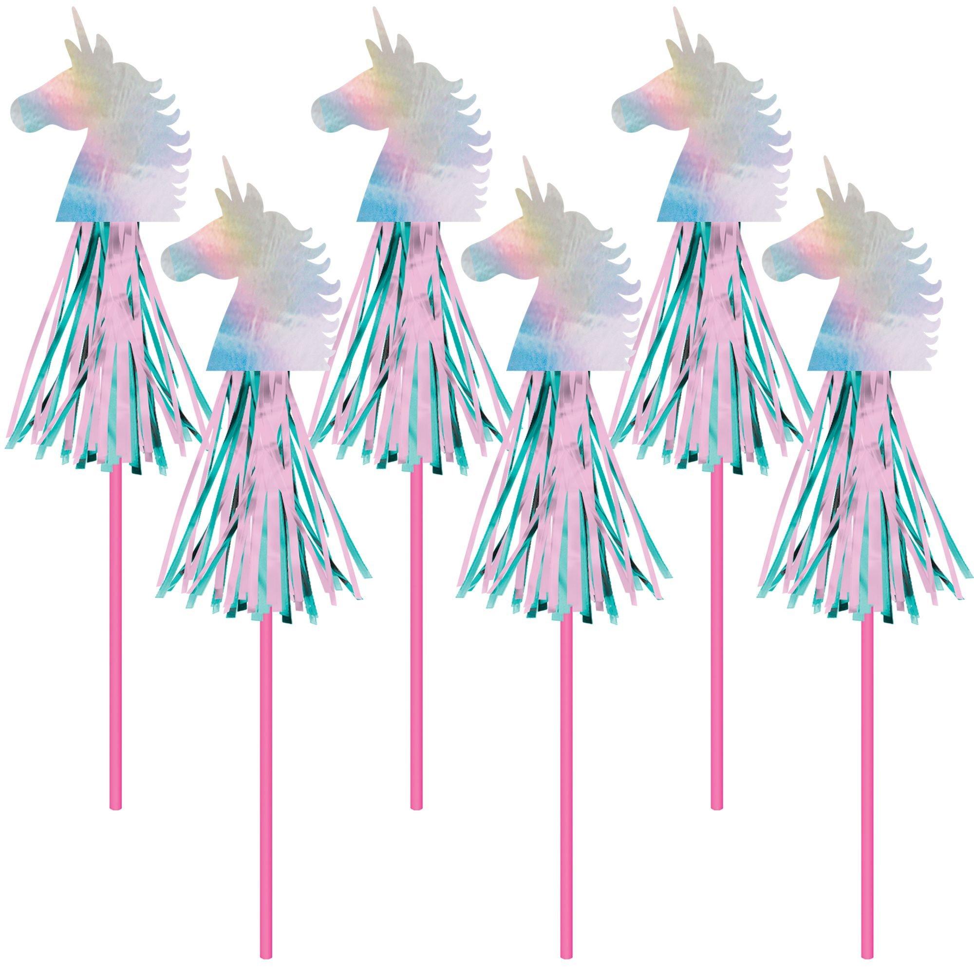 Iridescent Enchanted Unicorn Wands. 17in. 6ct
