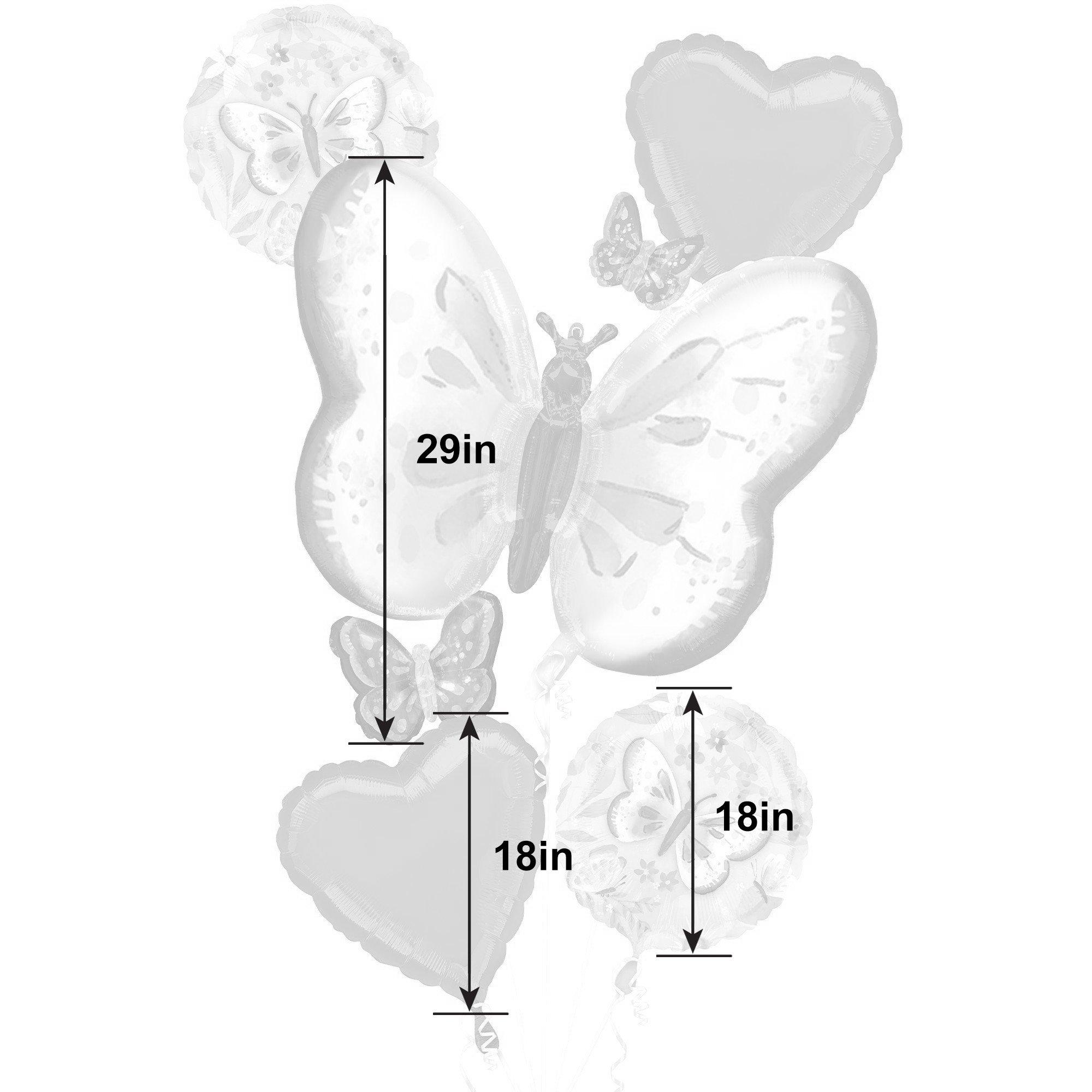 Fluttering Butterflies Foil Balloon Bouquet. 5pc - Image 2