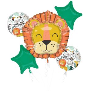 Get Wild Jungle Foil Balloon Bouquet. 5pc