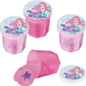 Glitter Mermaid Putty Party Favors for Kids with Toy Surprise. 12ct