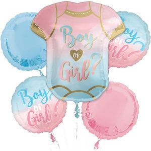 The Big Reveal Foil Balloon Bouquet. 5pc