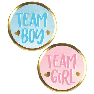 Gender Reveal Team Buttons. 10ct