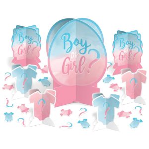 Boy or Girl? Cardstock Table Decorating Kit. 27pc - The Big Reveal