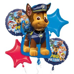 Chase Foil Balloon Bouquet. 5pc - PAW Patrol