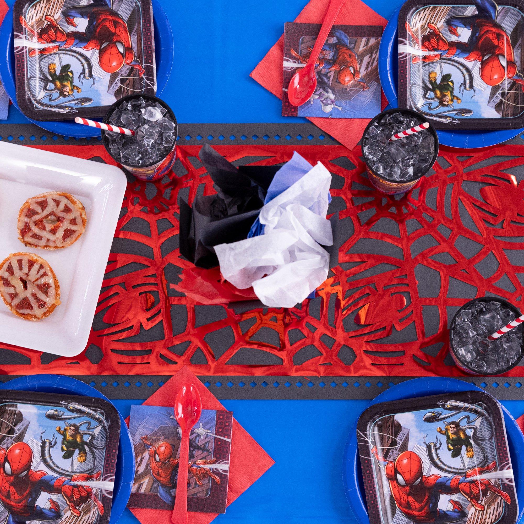 Red Spider & Web Foil Table Runner. 11.4in x 72in - Spider-Man Webbed Wonder - Image 4
