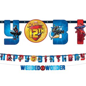 Spider-Man Webbed Wonder Add an Age Birthday Banner Set. 10ft