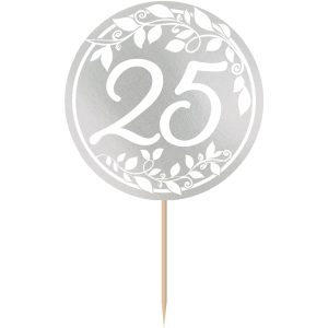 Silver Wedding Ring Party Picks. 24ct