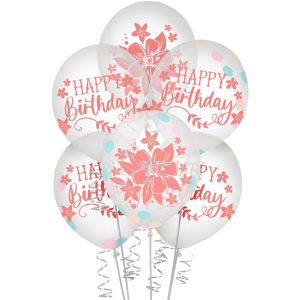 6ct. 12in. Free Spirit Boho Birthday Confetti Latex Balloons