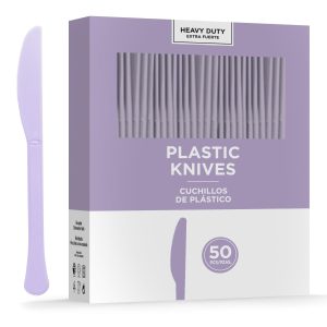 Lavender Heavy-Duty Plastic Knives. 50ct