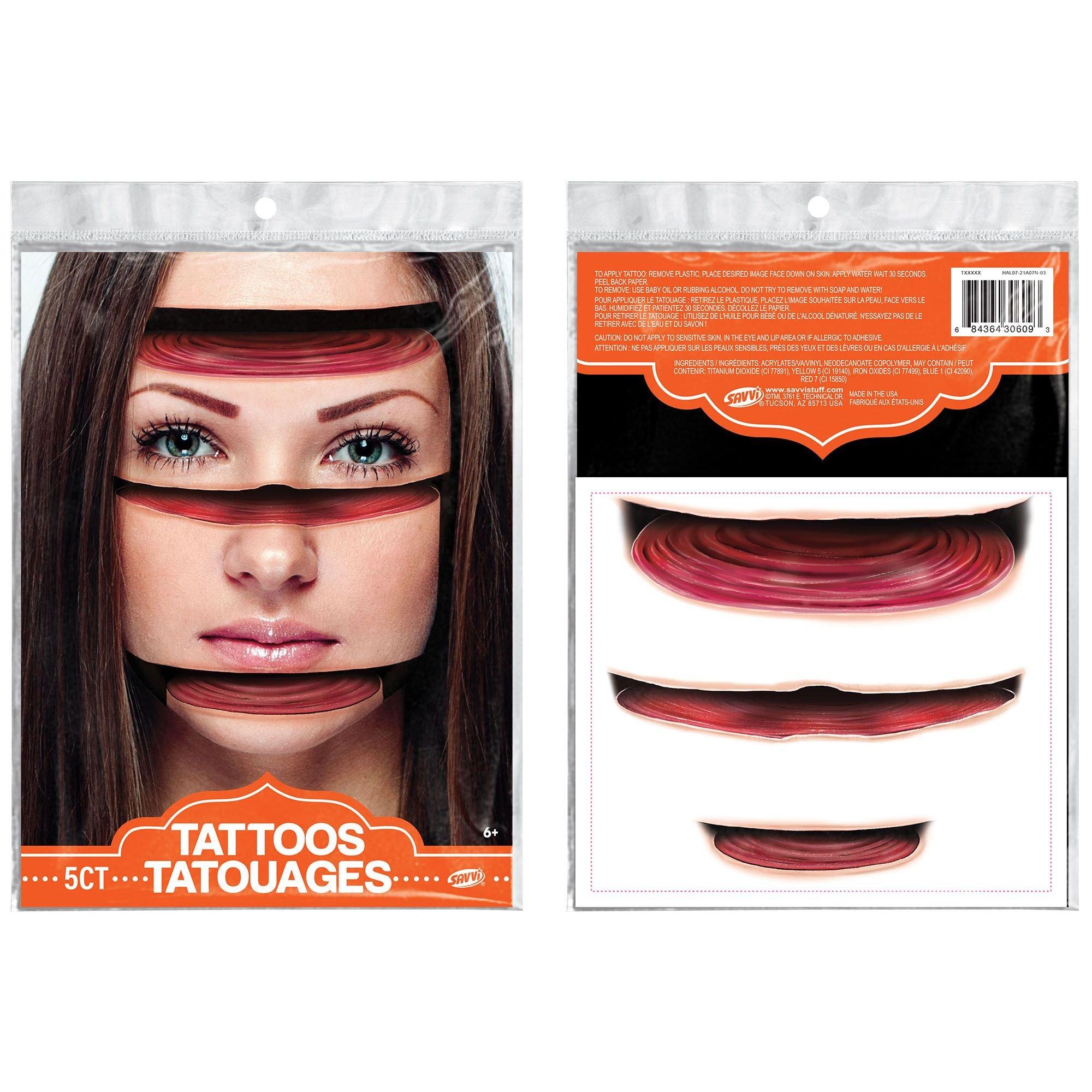 Sliced Face Tattoos. 2ct