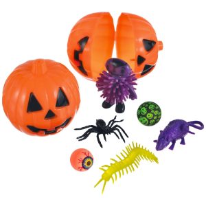 Jack-o'-Lantern Toy Unboxing Plastic & Rubber Favors. 2.5in. 12ct