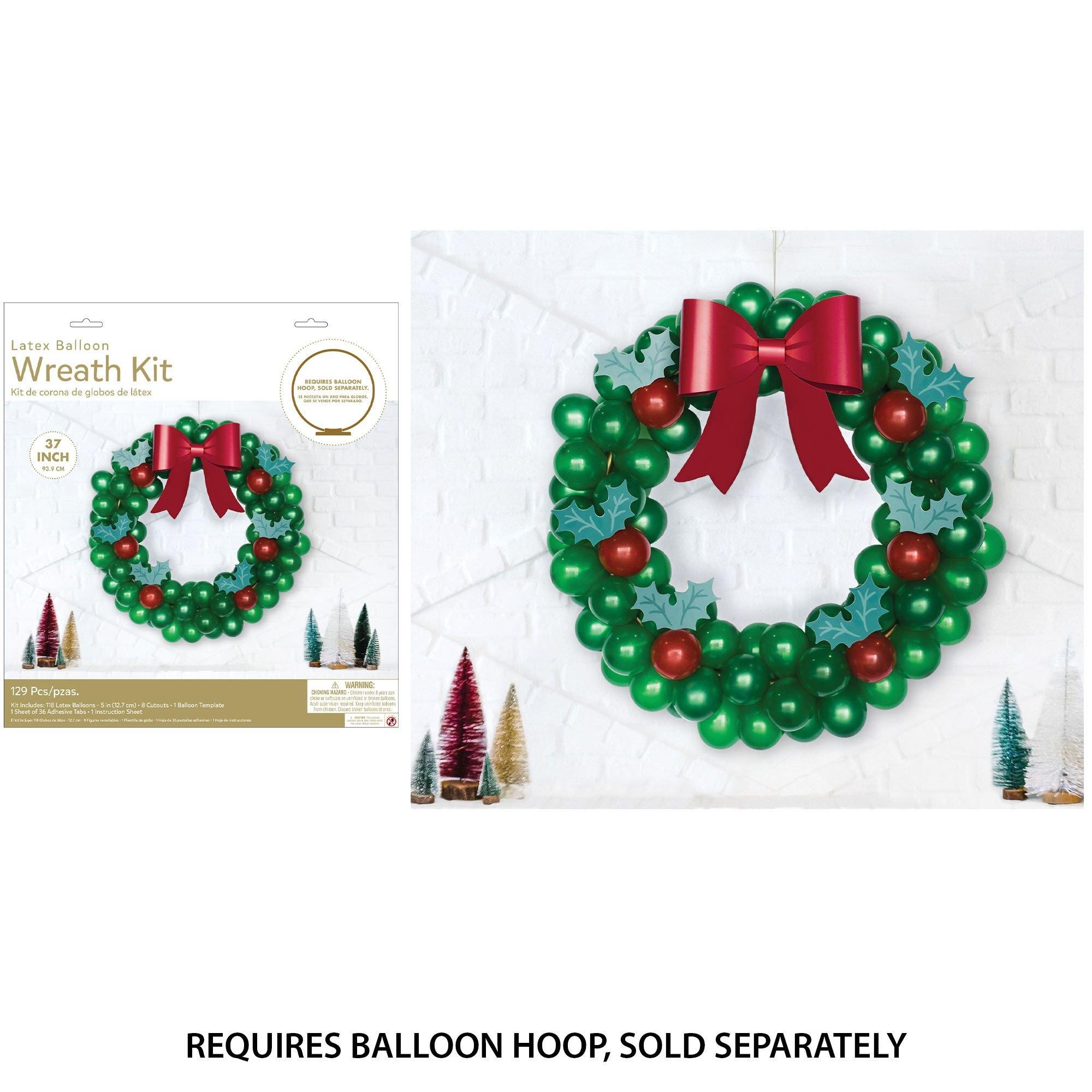 DIY Air-Filled Christmas Latex Balloon Wreath Kit. 37in - Image 3