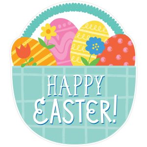 Happy Easter Basket Cardstock Cutout. 8.9in x 11in
