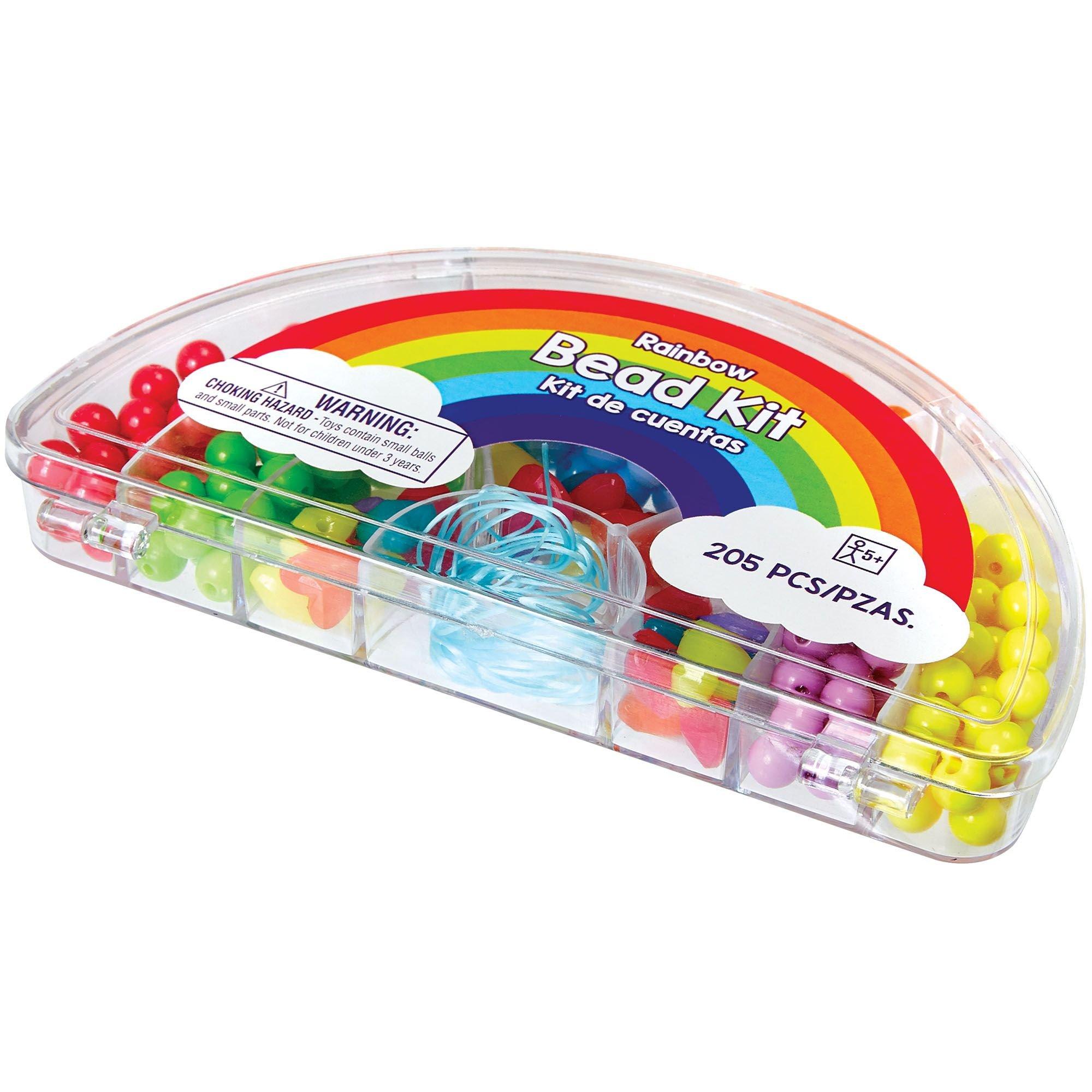 Rainbow Bead Jewelry Making Kit. 205pc