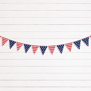 Patriotic Stars & Stripes Pennant Banner. 12.5ft
