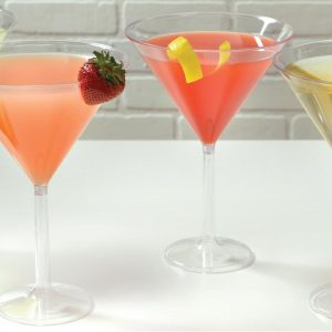 Jumbo Clear Plastic Martini Glasses. 25oz. 4ct