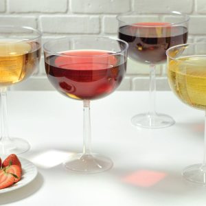 Jumbo Clear Plastic Wine Glasses. 47oz. 4ct