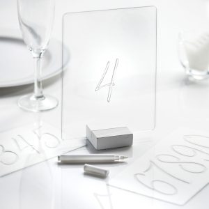 Acrylic Wedding Table Signs. 5.5in x 7in. 8ct