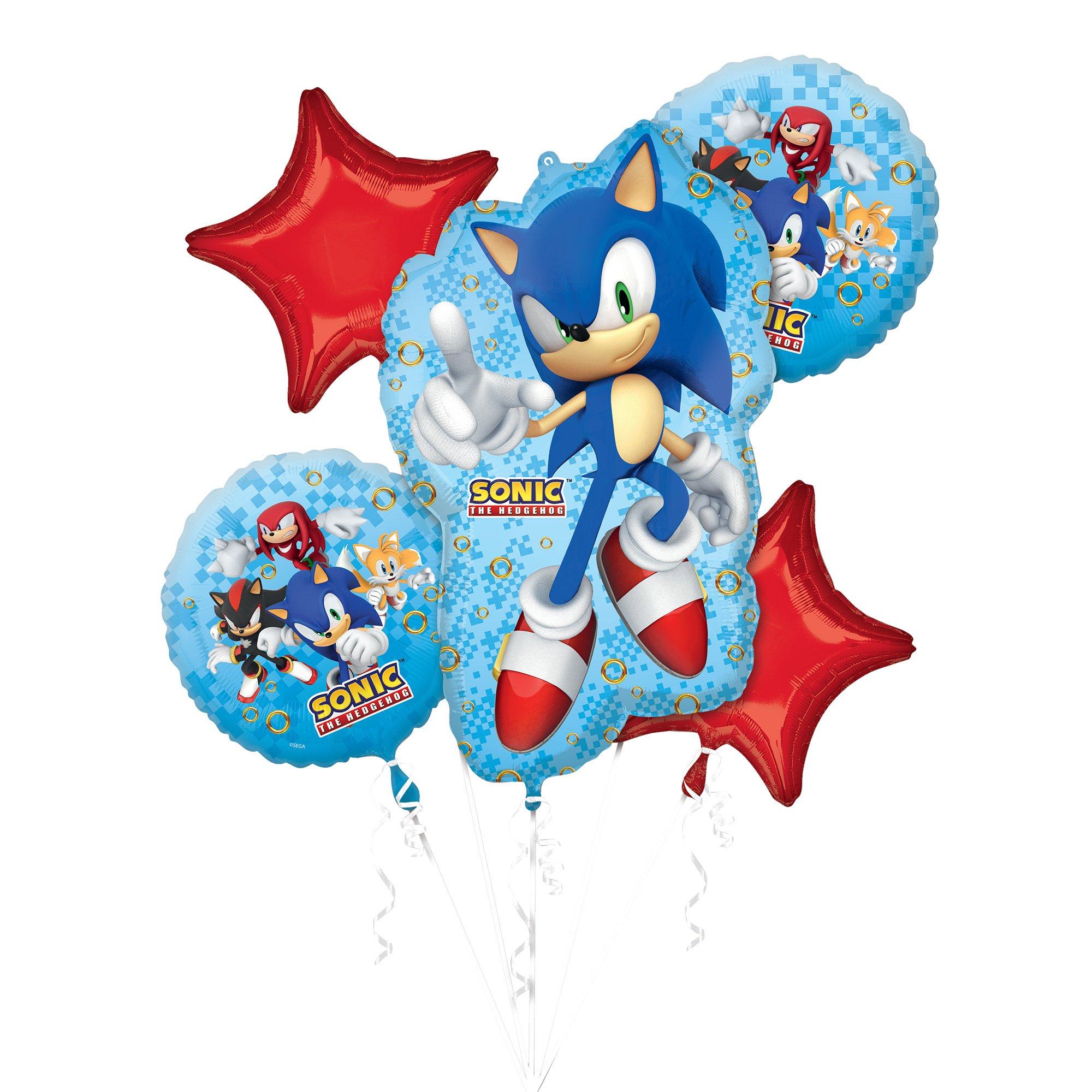 Sonic the Hedgehog 2 Foil Balloon Bouquet. 5pc