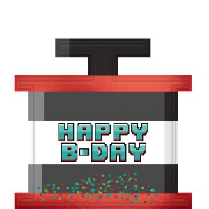 TNT Happy Birthday Confetti Cardboard Cutout. 16in x 16.7in - Pixel Party