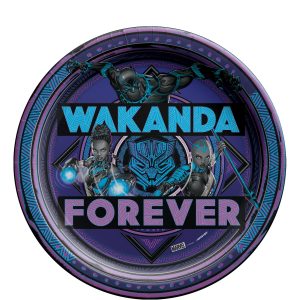 Black Panther Wakanda Forever Paper Lunch Plates. 9in. 8ct
