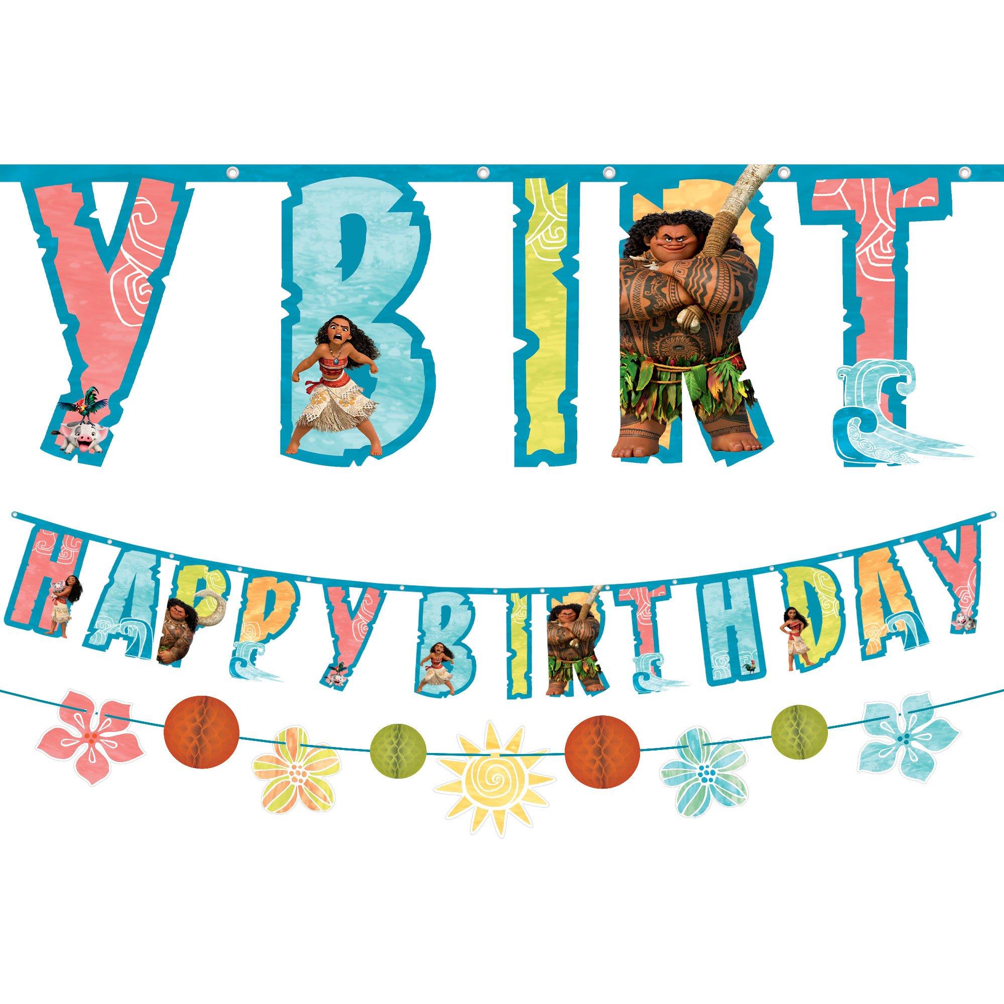Moana Birthday Banner Set. 2pc. 5.3ft