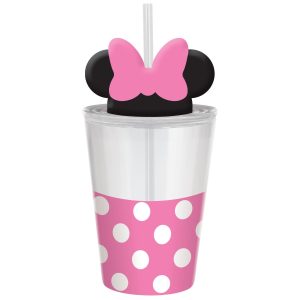 Minnie Mouse Forever Plastic Party Cup with Straw & Lid. 12oz