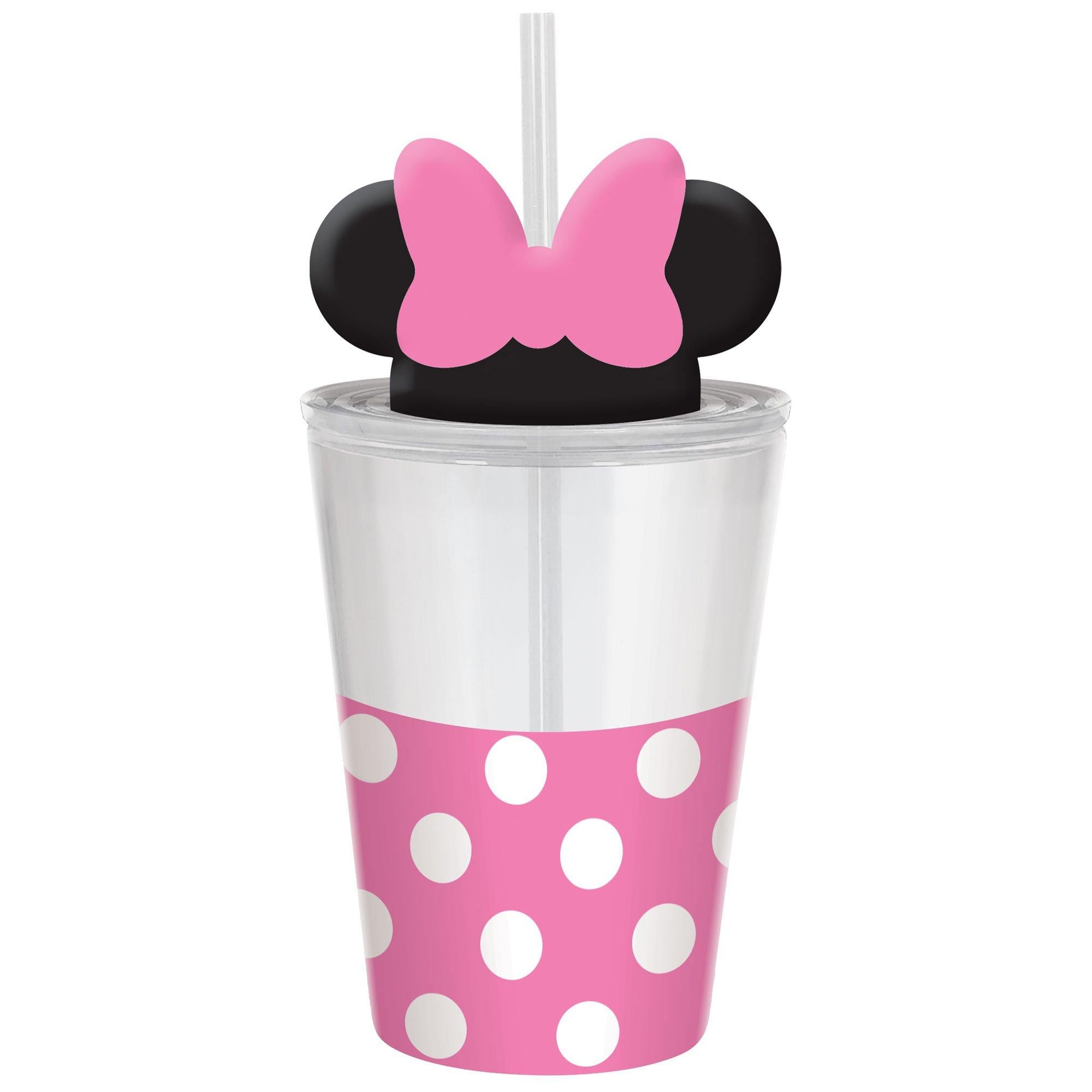 Minnie Mouse Forever Plastic Party Cup with Straw & Lid. 12oz