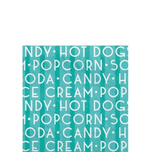 Concession Stand Paper Beverage Napkins. 5in. 40ct - Movie Night