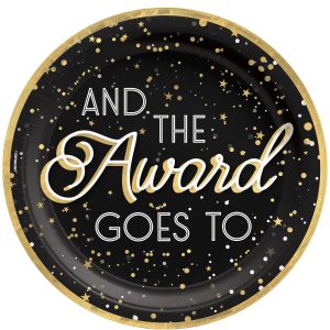 Metallic Awards Night Paper Dinner Plates. 10in. 20ct
