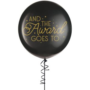 Black & Gold The Award Goes To Latex Balloon. 24in - Awards Night