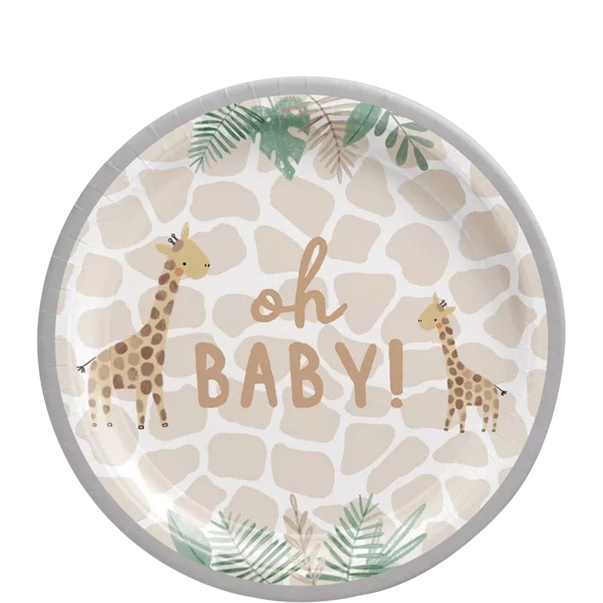 Oh Baby Soft Jungle Baby Shower Paper Dessert Plates. 7in. 8ct - Image 2