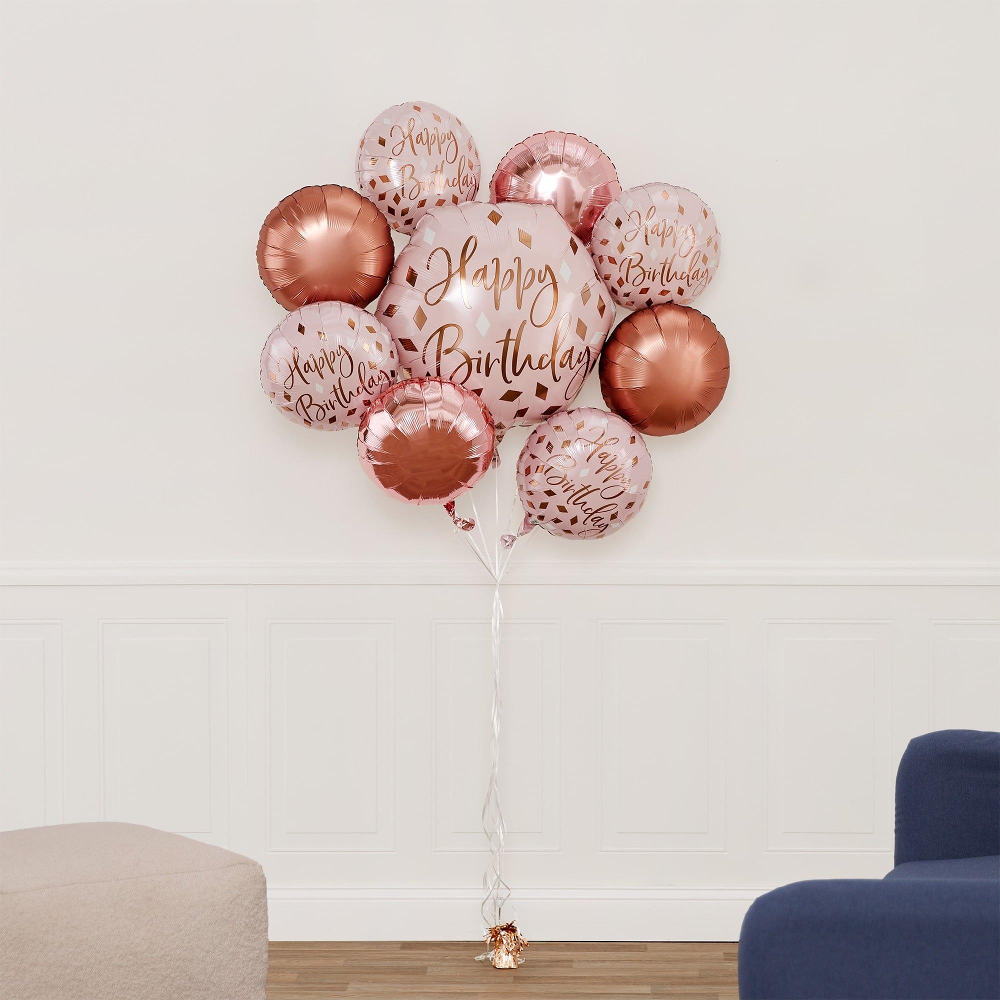 Premium Blush Birthday Foil Balloon Bouquet. 7pc - Image 2