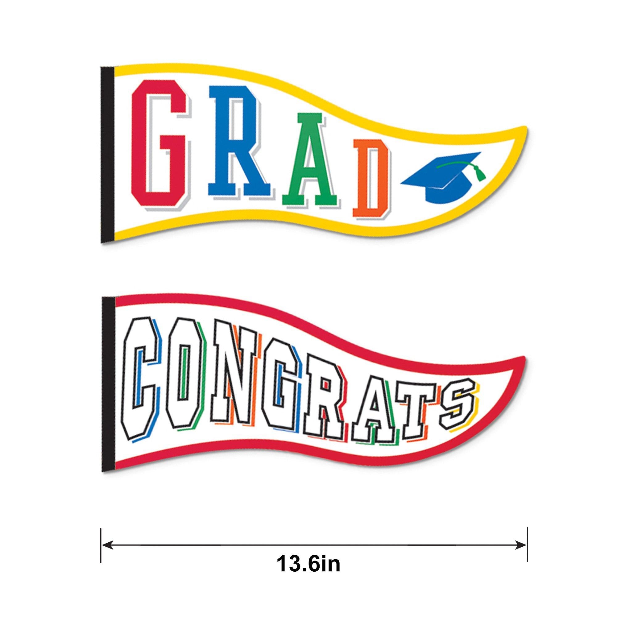 Multicolor Congrats Grad Room Decorating Kit. 10pc - Image 4