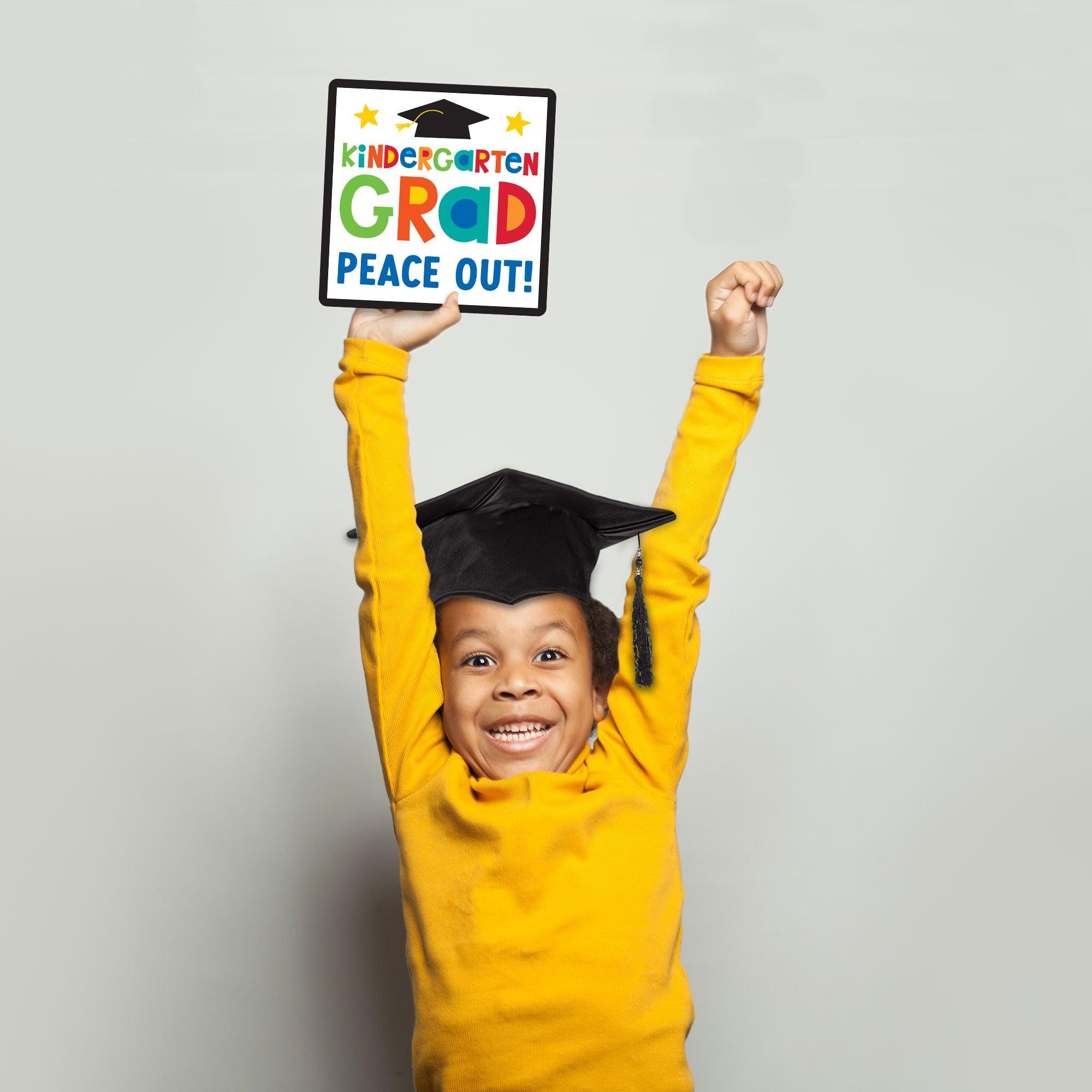 Peace Out Preschool/Kindergarten Reversible Photo Prop Cardboard Sign. 10in - Graduation Fun - Image 2