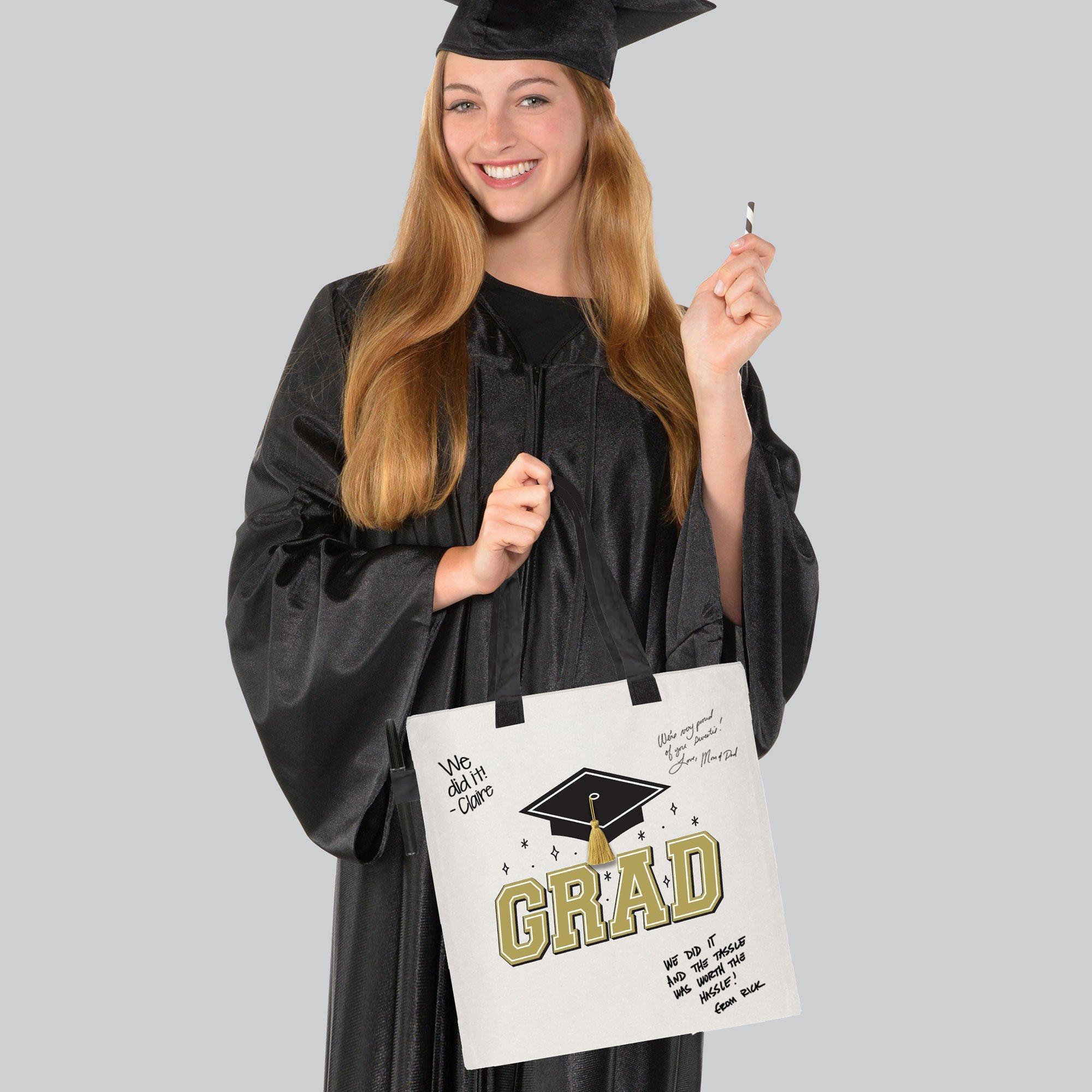 Graduation Autograph Canvas Tote Bag. 14in x 16in - Image 2