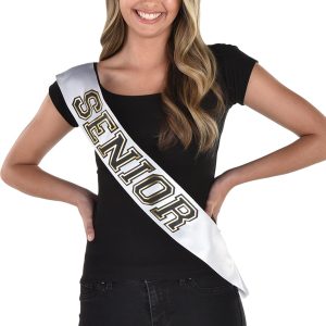 Black. Gold. & White Senior Sash