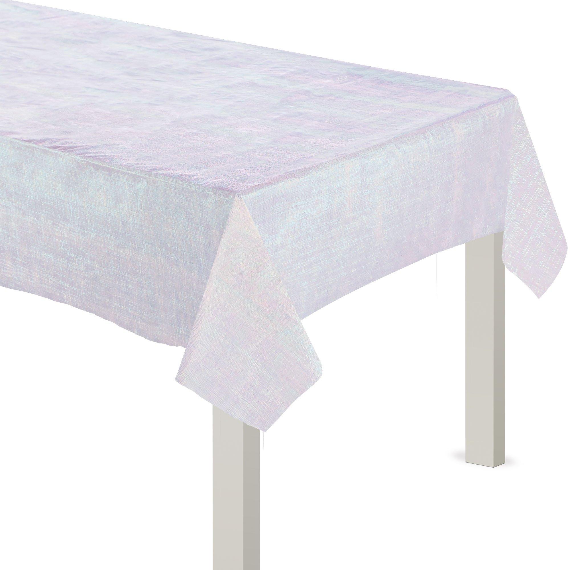 Iridescent Luminous Rainbow Table Cover. 54in x 102in