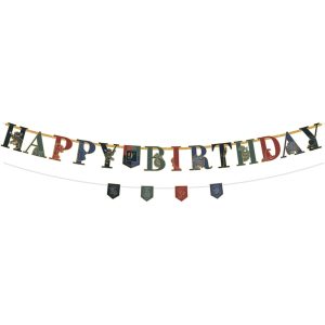 Hogwarts United Cardstock Birthday Banner Kit. 2ct - Harry Potter