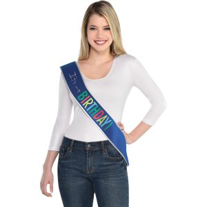 It's My Birthday Fabric Sash. 30in - Modern Birthday