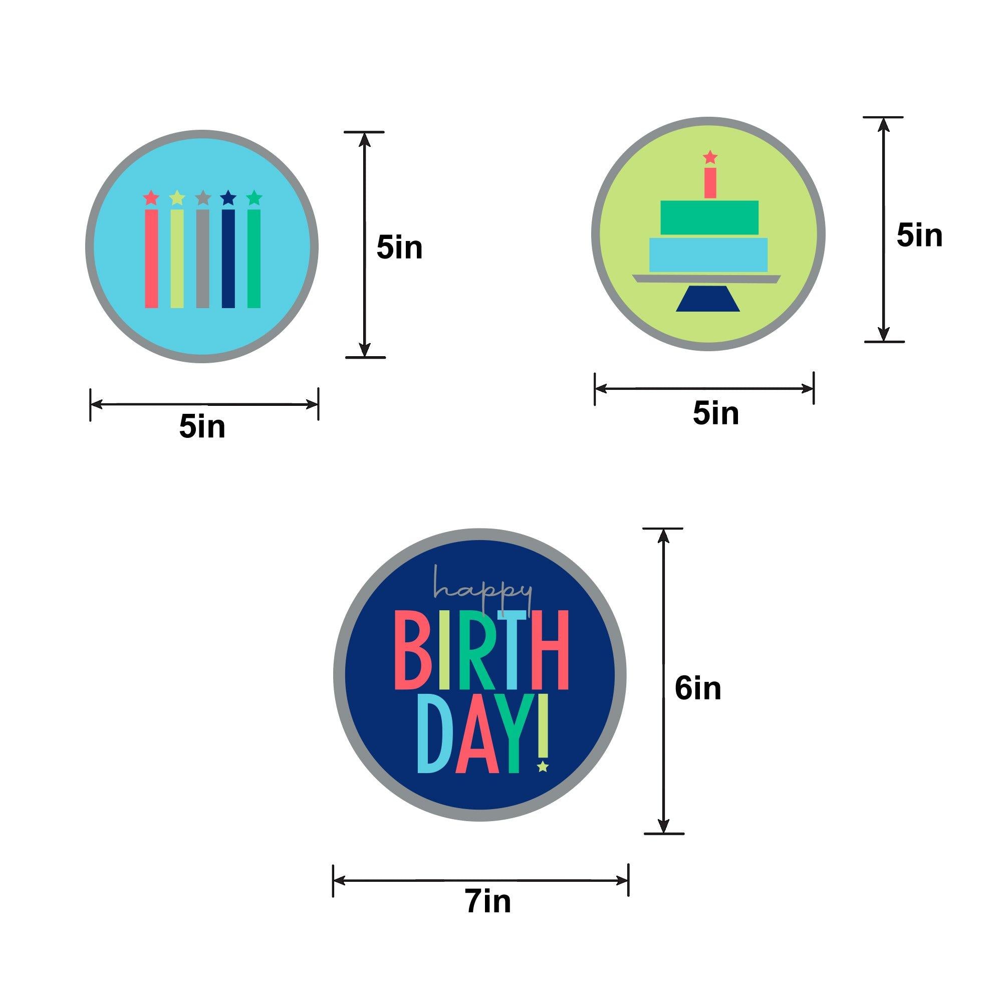 Modern Birthday Cardstock & Plastic Swirl Decorations. 12ct - Image 2