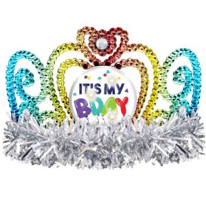 Light-Up Balloon Birthday Celebration Tinsel Tiara. 4in