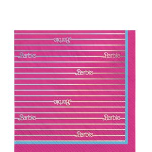 Metallic Malibu Barbie Paper Lunch Napkins. 6.5in. 16ct