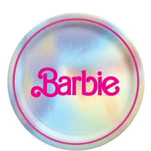 Metallic Malibu Barbie Paper Lunch Plates. 9in. 8ct
